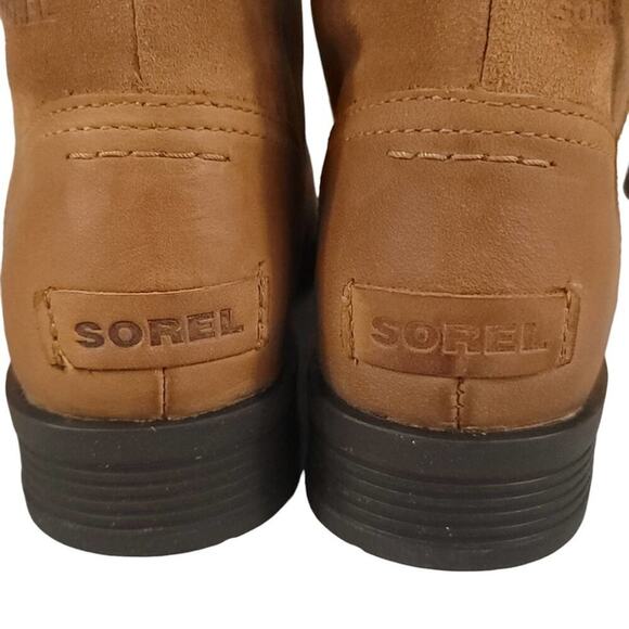 Sorel Emelie Foldover Casual Boots in Camel Brown Waterproof Leather Suede - Picture 9 of 14